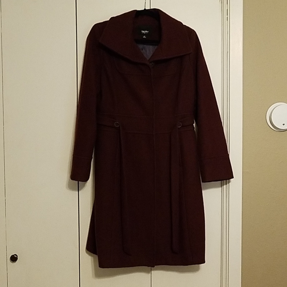 Mossimo Maroon Wool Blend Coat